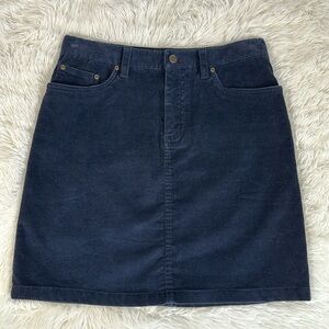 L.L. Bean Navy Blue Corduroy Skirt Size 10 Petite
